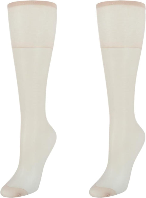 Hanes Womens Silk Reflections Reinforced Toe Silky Sheer Knee-high Stockings...