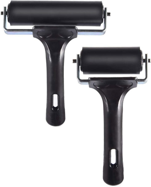 2Pcs Rubber Brayer Roller for Printmaking, Great for Gluing Application Also. (4inch+2.2 inch)...