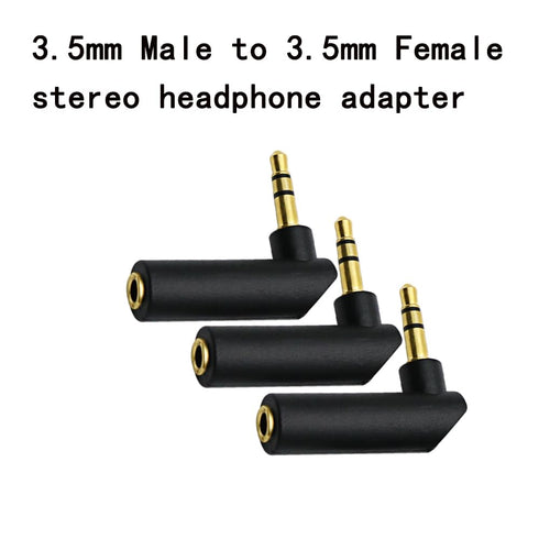 3.5mm Angle Male to Female Audio Adapter, 90 Degree Right Angle Gold-Plated TRS Stereo Jack Plug AUX Connector Compatible with Headset, Tablets, M...