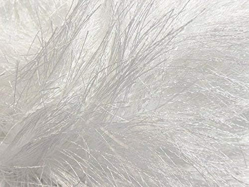 White Extra Long Eyelash Yarn Ice Luxurious Fun Fur 50gr 38yds - 14160......
