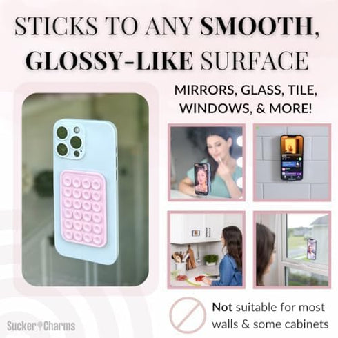 Removable and Reusable Suction Cup Phone Mount/Patent Pending (Pink-a-Licious)...