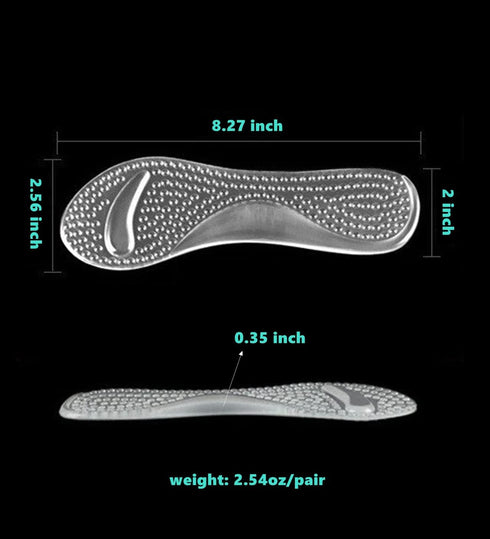 High Heel Inserts Gel Cushion Pads for Women, 3/4 Length Invisible Shoe Insoles with Arch Support, Pain Relief Anti-Slip Comfortable Metatarsal Pa...