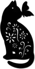 CREATCABIN Cat Metal Wall Art Animal Butterfly Decor Wall Hanging Silhouette Sculpture Ornaments Iron Sign for Indoor Outdoor Home Living room Kit...