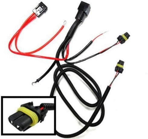 iJDMTOY 9005 9006 9145 H10 Relay Wiring Harness Compatible with Automtive Driving Light, Running/DRL, Fog Light, Retrofit, Off-Road Lighting, etc...