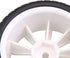 Mxfans 12mm Hex White Plastic 10-Spoke Wheel Rims & Black Fish Pattern Rubber Tires for RC 1:10 On Road Racing Car Pack of 4...
