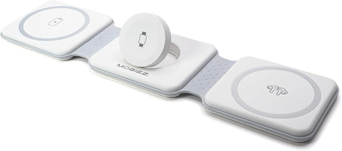 Charging Station for Multiple Devices - 3 in 1 Mini Wireless Foldable Magnetic Charger Dock - Travel Charging Pad (Compatible with iPhone 15/14/13...