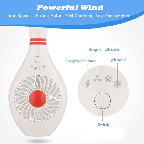 Handheld Portable Fan Bowling Pin Fan Mini Small Personal USB Fan for Home Office Sports Travel Bodybuilding and face fan for makeup Festival Holi...