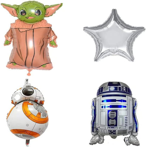 19 Pcs Star Wars Balloon Set, Baby Child Balloons,Mandalorian Theme Video Games the Child Birthday Party Foil Film Dalloon Supplies Star Wars Bouq...