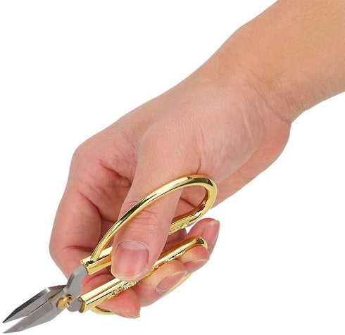 Sewing Scissors, Household Scissors with Large Golden Handle Small Silver Cutters Crafts Making Tool Ideal for Jewelry Processing Jewelry Making N...