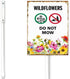 (7x8.8) IN Wildflowers Do Not Mow Metal Yard Sign With Stake For Lawn Garden Farm Decor No Mow Lawn Sign Stand Tin Lawnmowner Sign Wildflowers Gar...