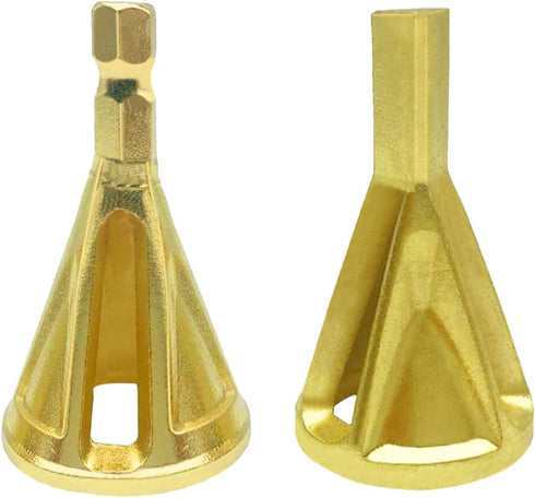 Deburring Drill Bit Stainless Steel Remove Burr Quickly Repairs Damaged Bolts 2Pcs Deburring External Chamfer Tool Fits for Drill Bit Triangle Sha...