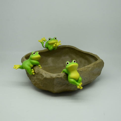 3Pcs Resin Hanging Climbing Frog Planter Pot Hanger Decorations Frog Flower Pot Resin Hanging Climbing Frog Animal Ornaments for Office Desk Home ...