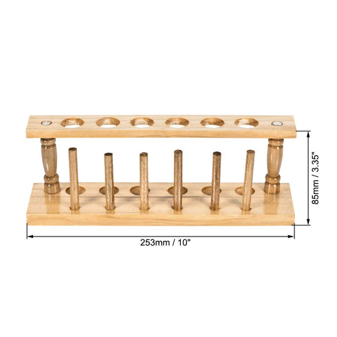 uxcell Wooden Test Tube Holder Rack 6 Wells 6 Pins for 16-20mm Centrifuge Tubes 2Pcs...
