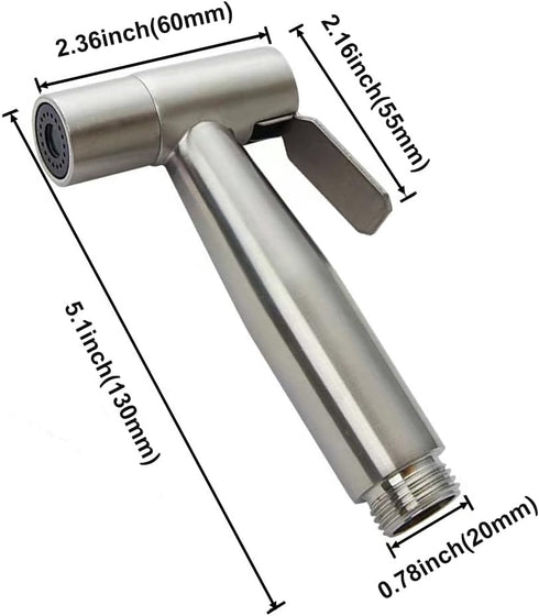 2 PCS Bidet Toilet Sprayer Head Stainless Steel Handheld Bidet Sprayer for Toilet Portable Pet Shower Toilet Water Sprayer Cloth Bathroom Diaper S...
