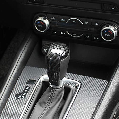 Sport Style Carbon Fiber Print Gear Shift Knob Cover Trim for Mazda 2 3 6 CX-3 CX-5 CX-9...