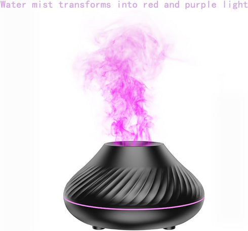 Simulation Flame Aromatherapy Machine USB Small appliance Air Humidifier Colorful Flame Aromatherapy Machine (black)...