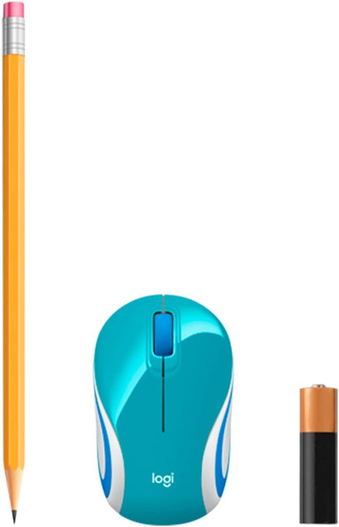 Logitech Wireless Mini Mouse M187 Ultra Portable,1000 DPI Optical Tracking, 3-Buttons, PC/Mac/Laptop - Bright Teal...