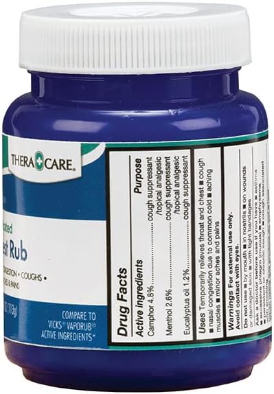 Thera Care Medicated Chest Rub | Cough suppressant | Relieves Nasal Congestion | Relieves Minor Aches and Pains | 4 oz....