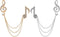 2pcs Brooches Pin for Men Lapel Pin Shirts Collar Chain Music Note Layers Tassel Chain Suit Collar Shirt Studs Lapel Stick Metal Crystal Chain Jew...