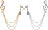 2pcs Brooches Pin for Men Lapel Pin Shirts Collar Chain Music Note Layers Tassel Chain Suit Collar Shirt Studs Lapel Stick Metal Crystal Chain Jew...