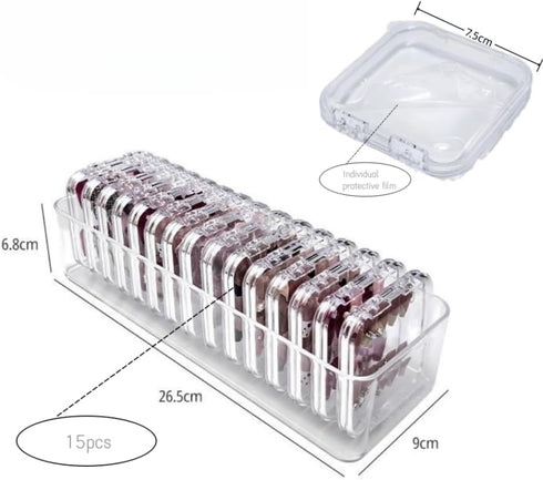 15PCS Press On Nail Packaging Boxes with Big Storage Containers Boxes Hinged Lid and Rectangle for Bracelet Making DIY Jewelry Badge Craft Nail St...