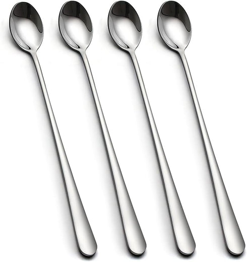 IQCWOOD Long Handle Iced Tea Spoons, 9-Inch Long Handle Tea Spoons, Coffee Spoon, Ice Cream Spoon, Stirrers Spoons, Stainless Steel Cocktail Stirr...