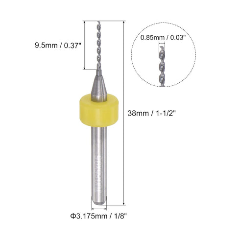 uxcell Micro PCB Drill Bit Set, 1/8" Shank 0.85mm Solid Tungsten Carbide CNC Engraving Print Circuit Board Drill Bits Rotary Tool 10pcs...