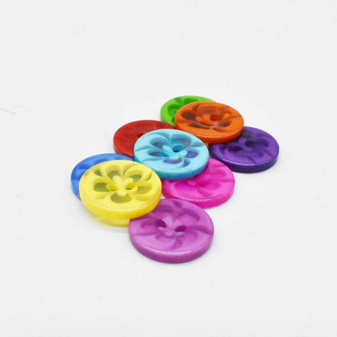 14mm 200Pcs Sewing Buttons Mixed Flower Shape 2 Holes Resin Buttons for DIY Craft Supplies Handmade Sewing Shirt...