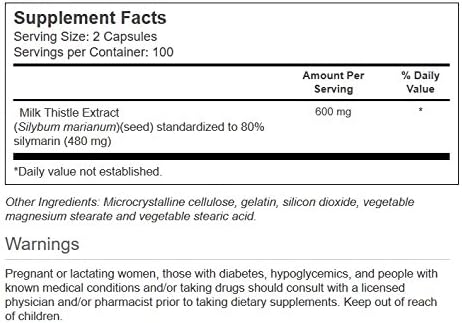 Vitacost Milk Thistle Extract - Standardized - 600 mg per Serving - 200 Capsules...