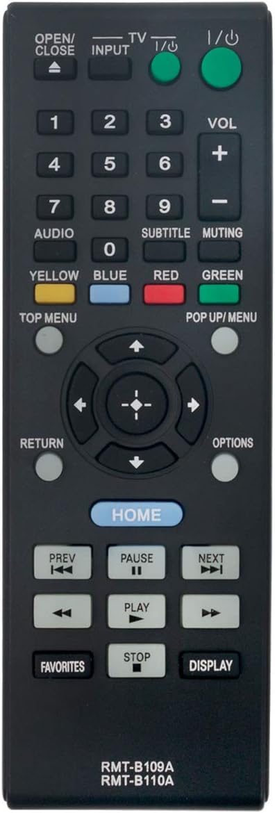 RMT-B110A Replace Remote Applicable for Sony Blu-Ray Player BDP-BX58 BDP-BX38 BDPBX58 BDPBX38 BDP-S580 BDP-S480 BDP-S280 BDP-S380 BDP-S483 BDP-S58...