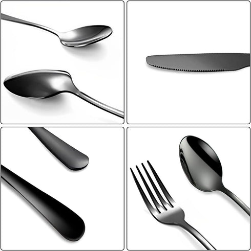 Portable Travel Utensils Set, 18/8 Stainless Steel 3 PCS Cutlery Set Including Knife Fork and Spoon, Reusable Travel Silverware Set with Case for ...