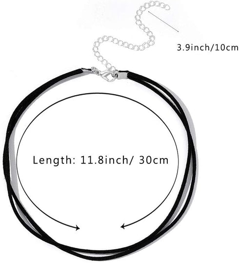 Zoestar Choker Necklace 2 Layered Black Velvet Collar Necklaces for Women...