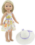 Emily Rose 14 Inch Doll Lovely Spring/Summer Chiffon Easter Dress with White Hat | Compatible with American Girl Wellie Wishers | 14-in Doll Cloth...