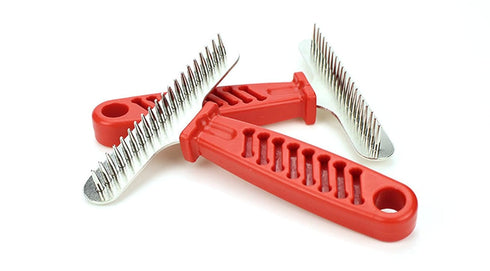 Dog rake hair removal brush comb - bottom coat rake for dogs, cats, long hair - hair removal brush, single row stainless steel pin - reduce sheddi...