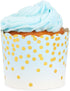 Sparkle and Bash 50 Pack Blue and Gold Polka Dot Cupcake Liners Wrappers, Muffin Paper Baking Cup for Wedding & Birthday...