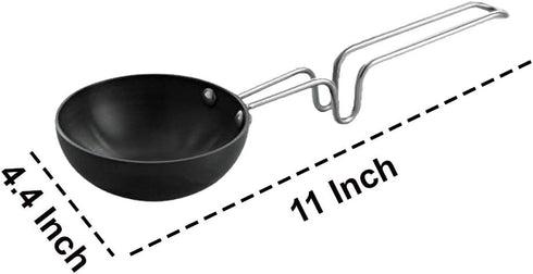 Khandekar Hard Anodized Tadka Pan, Nonstick Mini Fry Pan, Spice Roasting Pan, Vagharia with Long Handle - 11 inch (27.5 cm)...