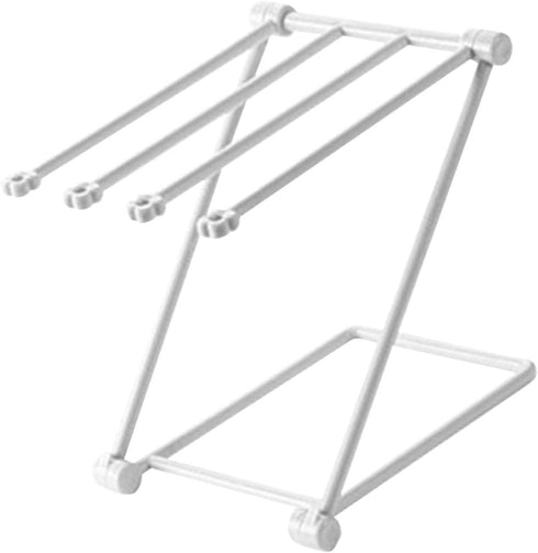 Countertop Dishcloth Drying Rack, 4 Arms Lightweight Space Saving Compact Dish Rag Cloth Holder Foldable for Kitchen (Light Grey)...