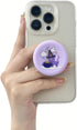 Cute Cat Soft Silicone Cover Expandable Collapsible Mobile Phone Grip Stand Holder for Smartphone Tablet Cell Phone Accessory (Purple)...