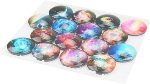 Starry Sky Pattern Refrigerator Magnets - 16 Pack Fridge Magnets for Refrigerator Office Cabinets Whiteboards Photo, 1.35 Inches Diameter, Best Ho...