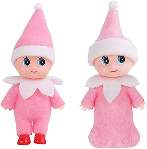 Mini Baby Elft Set Kindness Twins Craft Tiny Babies Doll Decoration Accessories Toys for Girls Boys Kids Adults (Pack of 2 Pieces Pink)...