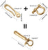 PH PandaHall Fish Hook Keychain, Brass Key Ring Golden Solid U Shape Key Hook Belt Keyring Pocket Clip with Key Shackle Heavy Duty Car keychain fo...