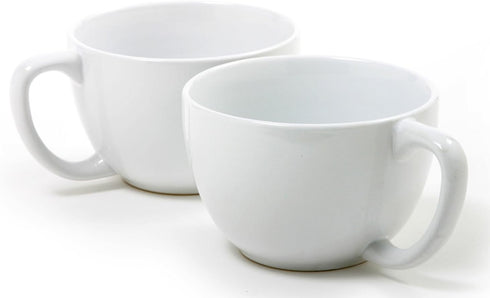 Norpro My Favorite Jumbo Porcelain Mugs, Set of 2, White...