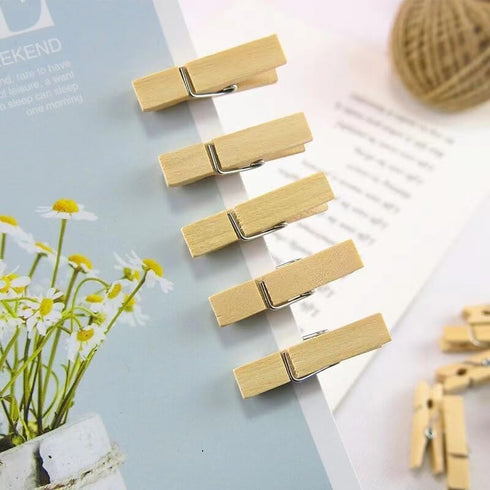 Durable Mini Wooden Clothespins for Crafts: Versatile 1-Inch Size, Pack of 100 - Ideal for DIY Projects, Photos, and Home Decor...