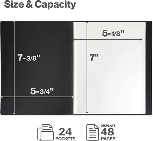 CRANBURY Small Photo Album 5x7 (Pink), 2-Pack Plastic Photo Book, 24 Pockets Show 48 Pictures, Mini Picture Binder with Customizable Album Cover, ...