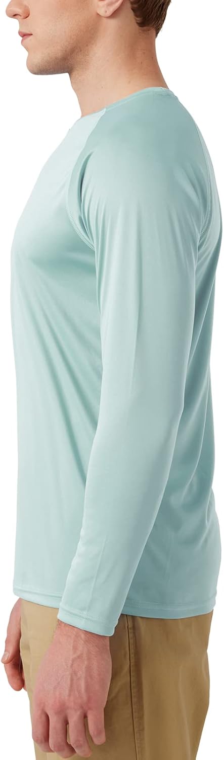 Men's UPF 50+ Rash Guard Swim Shirt Long Sleeve Moisture Wicking Quick Dry Lightweight Wrinkle-resistant Fishing Running, Light Green, Small...