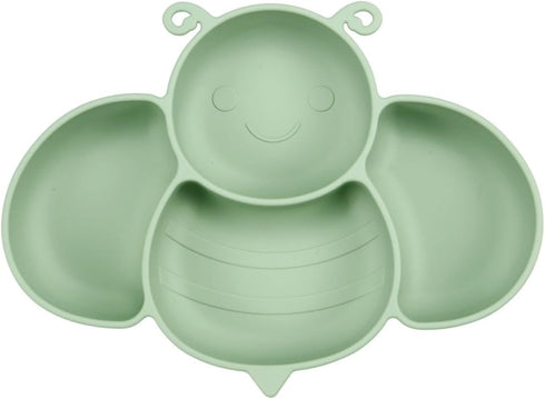 PandaEar 2 Pack Silicone Suction Plates for Baby, Divided Unbreakable Toddler Plate with 2 Pack Spoons for Self Feeding, Babies Utensils Feeding S...