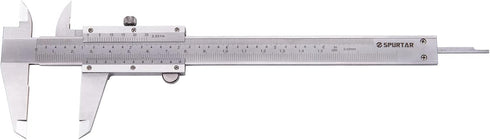 Spurtar Vernier Caliper, 6" Stainless Steel Caliper Measuring Tool, 0-6Inch/0-150mm Manual Micrometer Non Digital Calipers, 0.001"/0.02mm High Pre...
