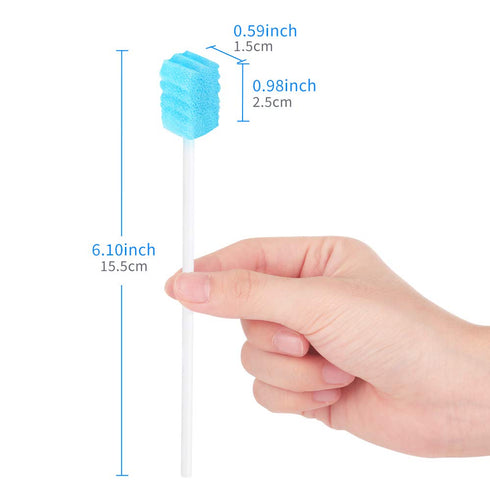 (50 Pack) Disposable Mouth Swabs Sponge - Unflavored & Sterile Oral Swabs Dental Swabsticks for Mouth Cleaning(Contains Tooth Powder)...