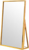 LONGSHENG - SINCE 2001 - Gold Vanity Makeup Mirror Table Desk Countertop Mirror Bathroom Shaving Make Up Mirror Home Decor-Rectangle...