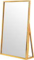 LONGSHENG - SINCE 2001 - Gold Vanity Makeup Mirror Table Desk Countertop Mirror Bathroom Shaving Make Up Mirror Home Decor-Rectangle...